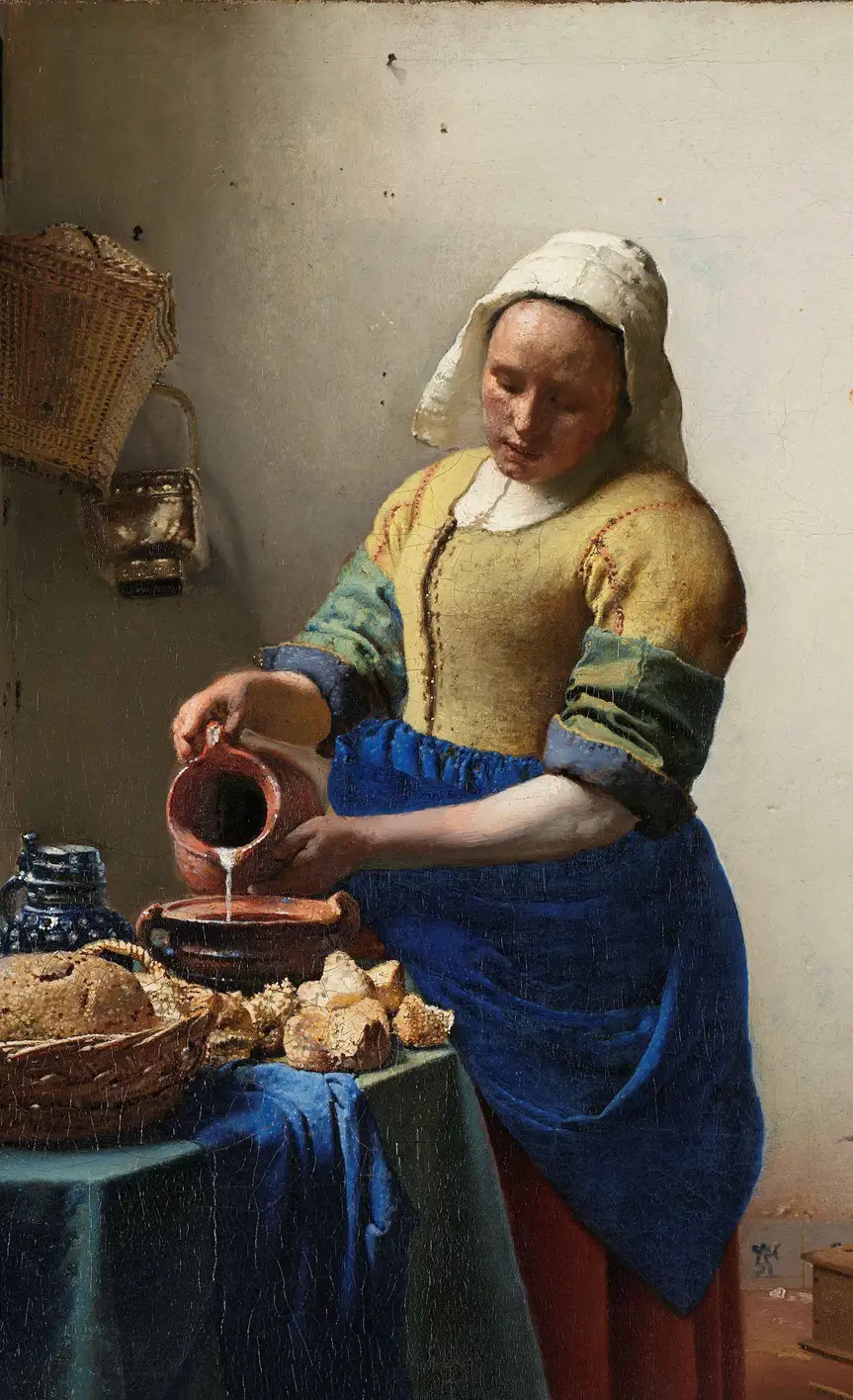 Het schilderij 'Melkmeisje' van Johannes Vermeer