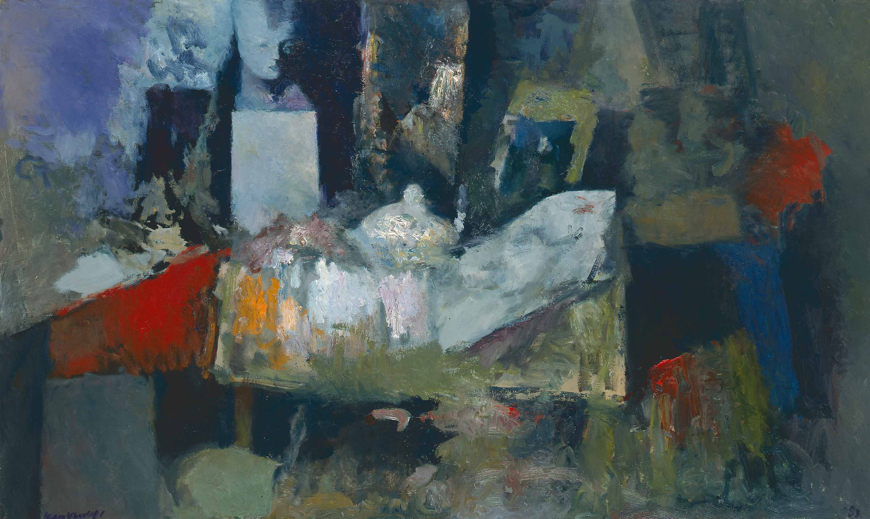 Kees Verwey Atelier 1983 Olieverf Op Doek Ing Collectie Amsterdam