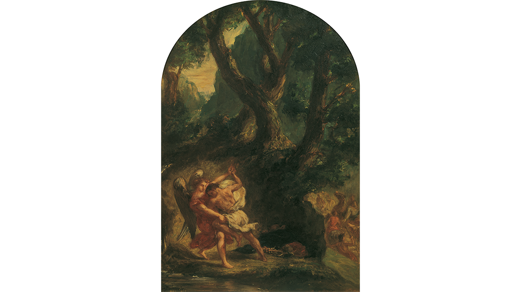 Eugène Delacroix Jacob in Gevecht Met De Engel Ca.1850 1856 Olieverf Op Doek Österreichische Galerie Belvedere Bruikleen