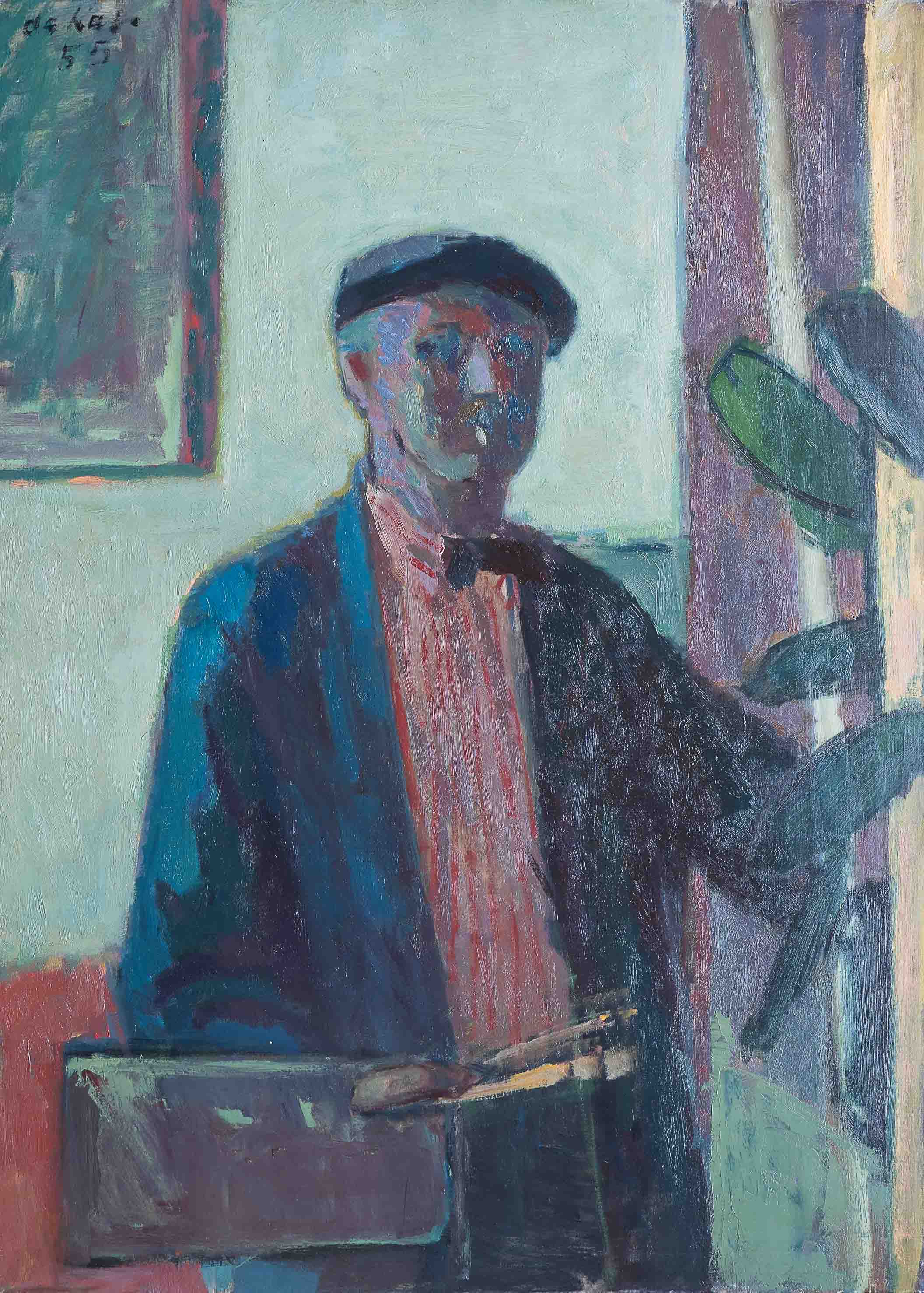 Otto B. De Kat Zelfportret 1955 Olieverf Op Doek Kunstbezit Gemeente Maassluis Museum Maassluis Foto Mick Otten