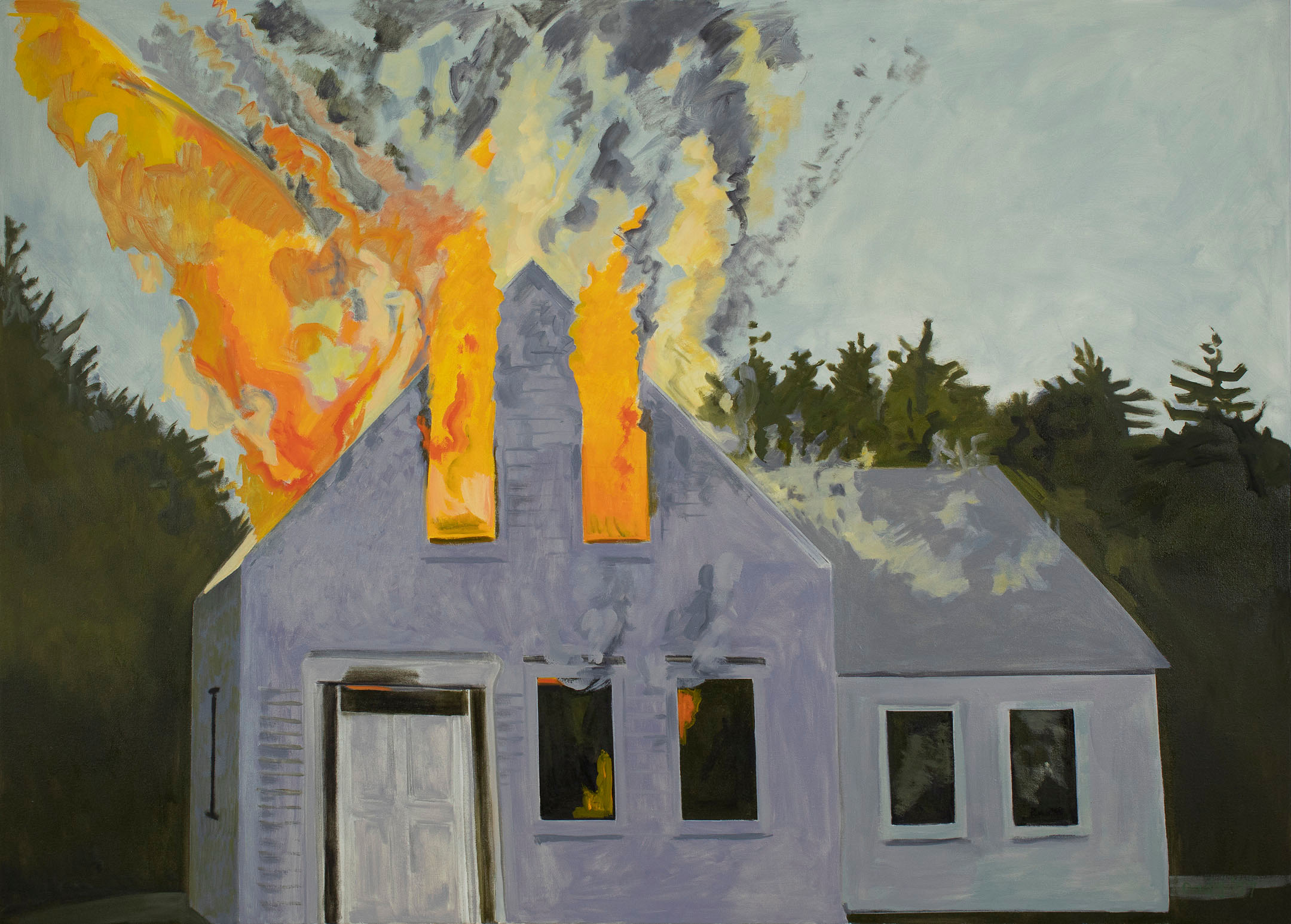 Burning House, Lavender, 2007, ©Lois Dodd, courtesy Alexandre Gallery, New York