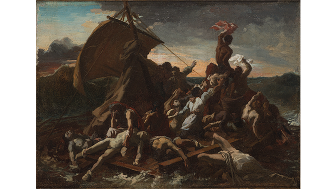 Théodore Géricault Olieverfschets Van Het Vlot Van De Médusa 1818 1819 Olieverf Op Doek Musées D'angers Bruikleen