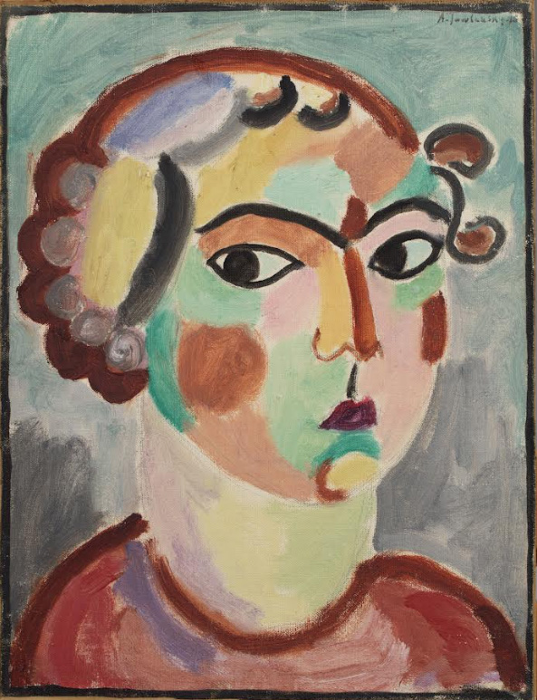 Gekleurd portret geschilderd door kunstenaar Von Jawlensky