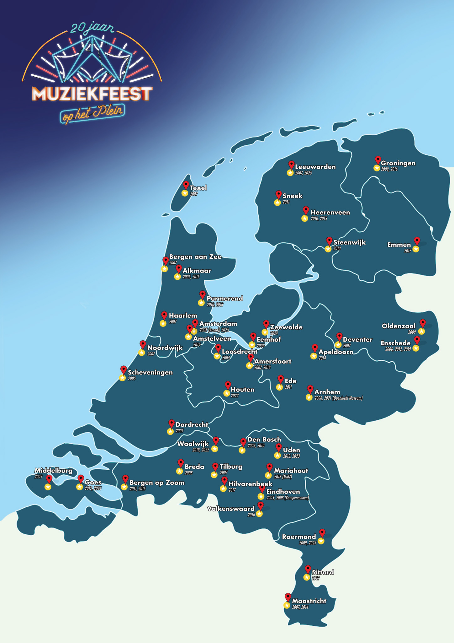 Locaties Muziekfeest op het Plein